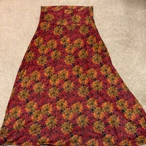 LuLaRoe strapless dress or maxi Skirt with Red and Orange Floral Design